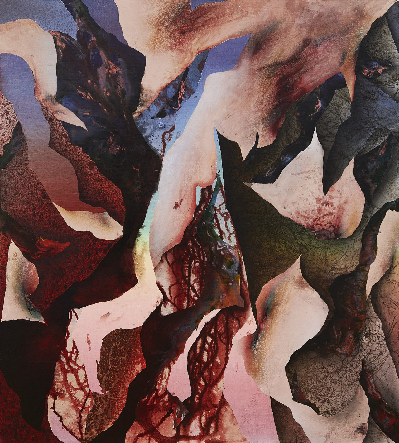 Paweł Matyszewski, <em>Łaty 15</em>, akryl na płótnie, 100x90 cm, 2022, zdj. Adam Gut / Galeria Le Guern